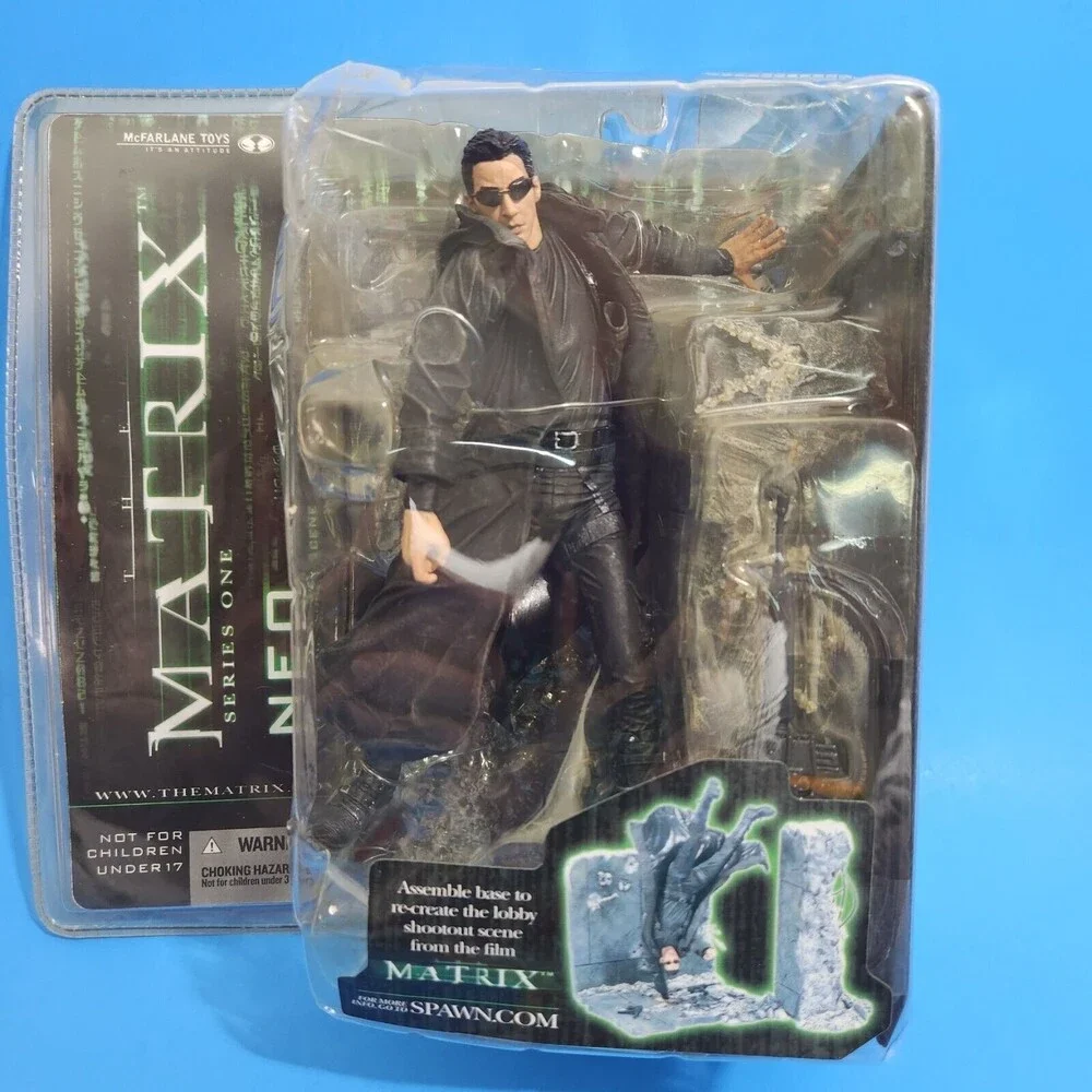 McFarlane Toys The Matrix Series 1 Neo Lobby Shootout Figure NIB Sealed 2003